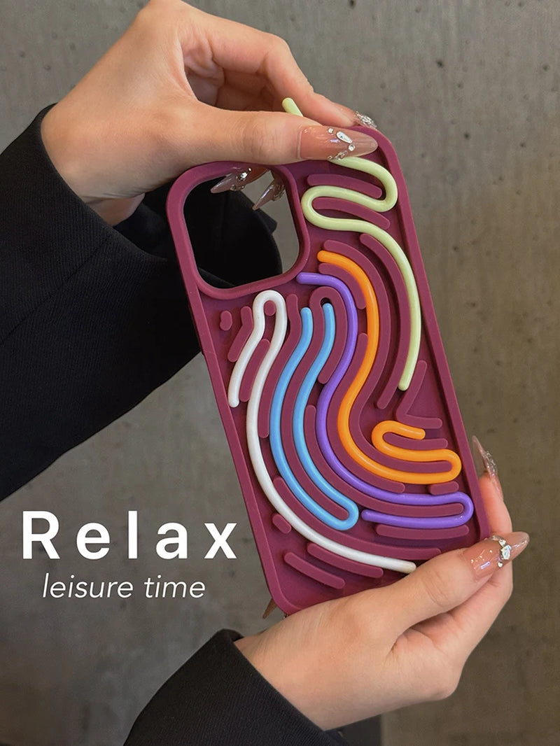 Funny Sensory Activity Board Silicone Decompression Phone Case for Iphone 16 15 14 13 12 11 Pro Max Soft Back Cover