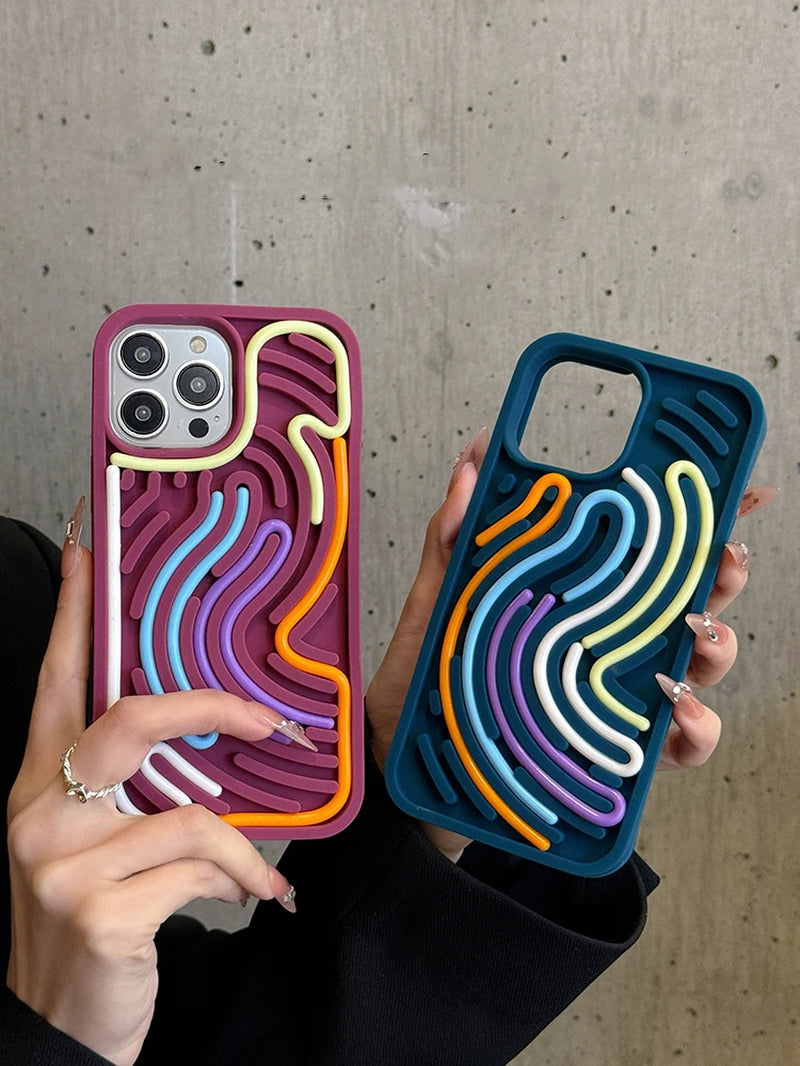 Funny Sensory Activity Board Silicone Decompression Phone Case for Iphone 16 15 14 13 12 11 Pro Max Soft Back Cover
